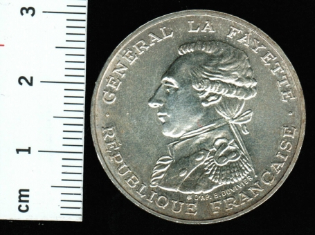 Frankreich: 100 Francs 1987 -Piedfort- Y*962, 200. Jahrestag der Revolution - Joseph Marquis de la Fayette 