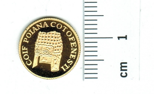 Rumänien: 100, Lei 2002, Rumänien: 100, Lei 2002            AV: Goldhelm eines Daker-Königs / Fund in 1928, 1,24 g / 999 Gold 